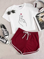 Пижама шорты+футболка 10012