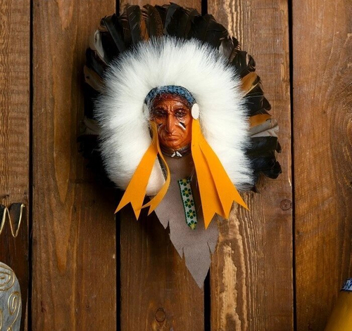 Панно "Индеец Авонэко" 15х6х20 см, МИКС 4579149