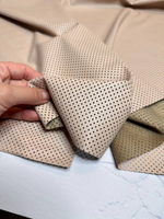 Перфорированная эко-кожа (100%полиуретан/основа полиэстер, Пудровый ренессанс, 145, 210 гр/м2)