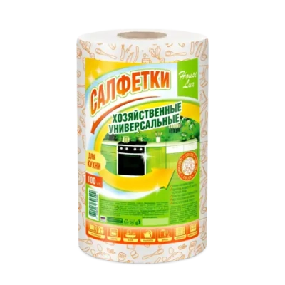 Салфетка универсальная HOUSE LUX 22*23 COLOR спанлейс 45г/м2 рулон 100шт