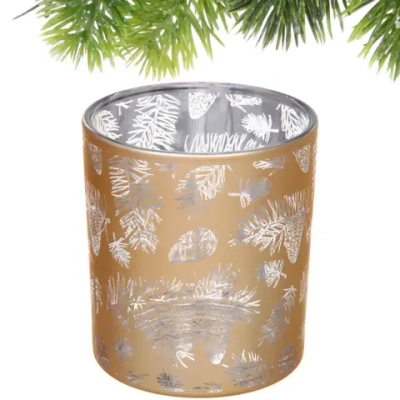 Подсвечник «Зимняя хвоя» 7*7,8 см, Золото