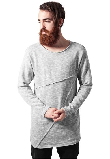 Толстовка URBAN CLASSICS Fashion Long Terry Crew (Grey Melange)
