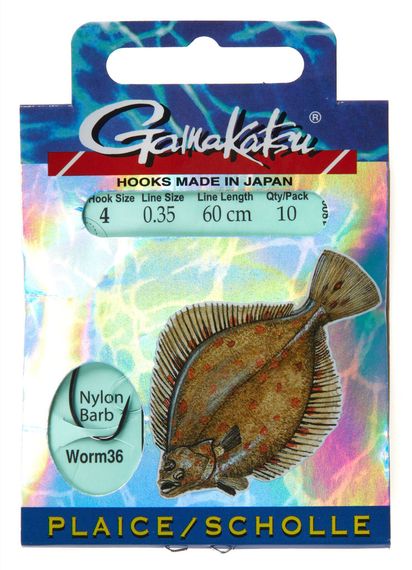 Крючки с поводком Gamakatsu BOOKLET FLATFISH WORM36 разм. 04-0.35мм 60см 10шт.