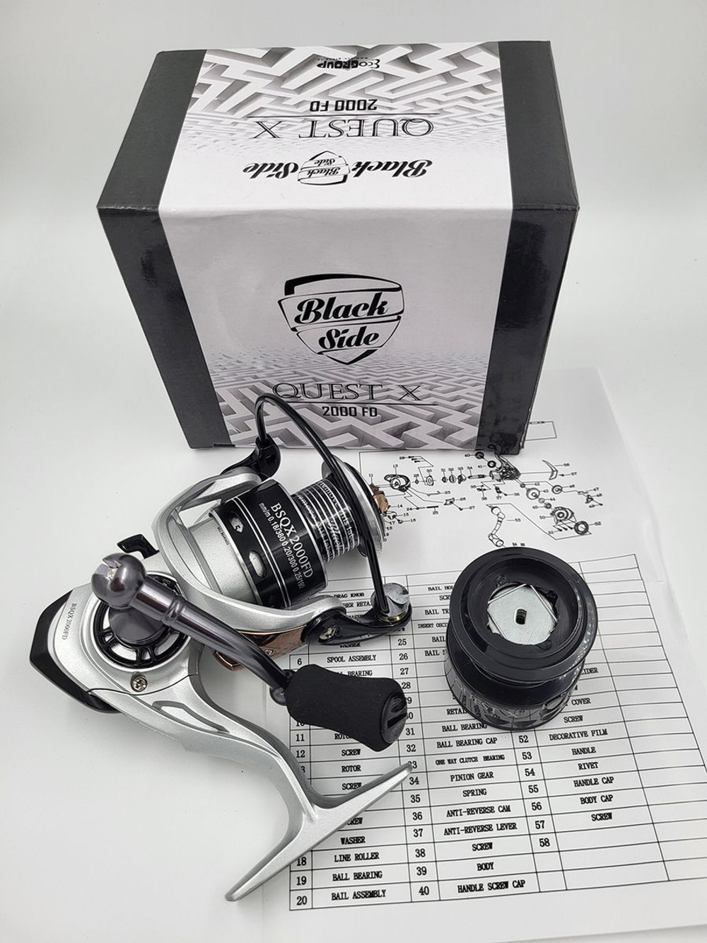 Катушка Black Side Quest X FD (5+1 подш.) для рыбалки безынерционная + шпуля