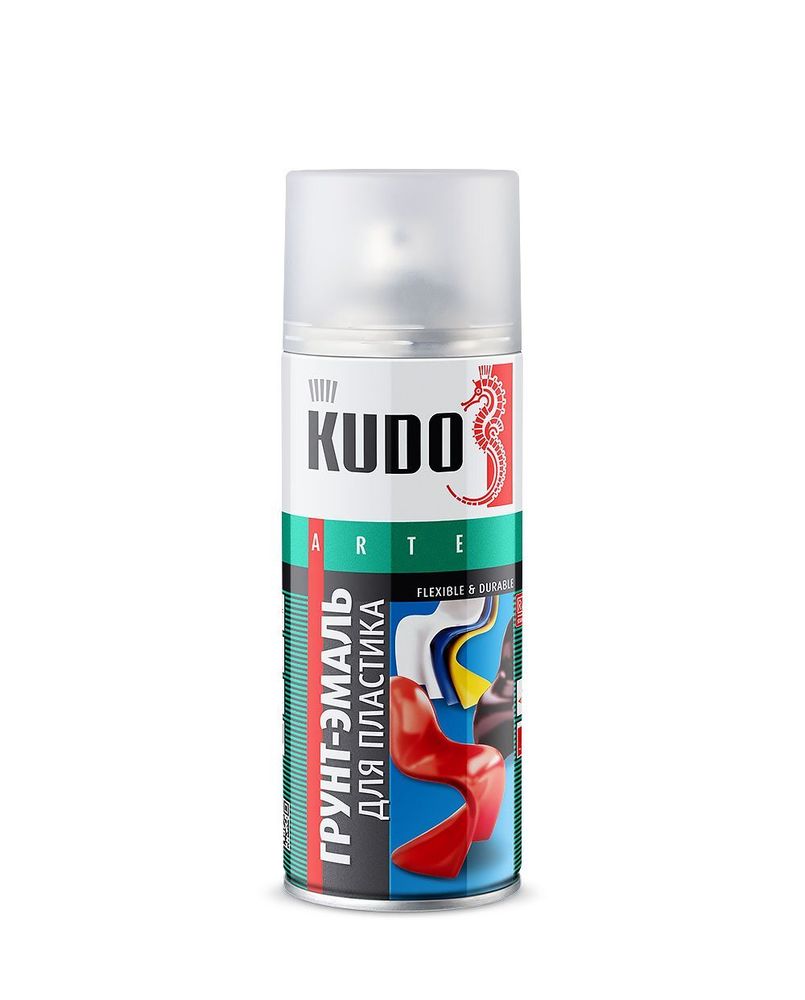 ГРУНТ-ЭМАЛЬ KUDO ДЛЯ ПЛАСТИКА ЗЕЛЕНАЯ RAL 6005 520МЛ