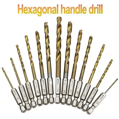 OZ-ATCA Набор из 16 сверл из быстрорежущей стали с покрытием 1/4 шестигранный хвостовик 1,5-6,5 мм