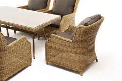 "Неаполь" обеденная группа плетеная из искусственного ротанга, цвет соломенный
