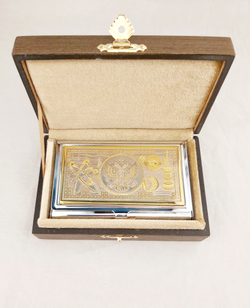 Визитница металлическая персональная "Атомная энергия"