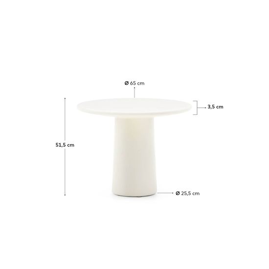Журнальный столик Albanella из цемента с глянцевой белой отделкой Ø65 см