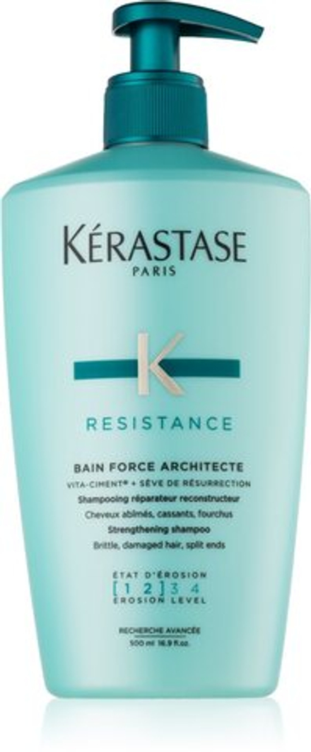 Kerastase Resistance Bain Force Architecte - укрепляющий шампунь для ослабленных, слегка поврежденных волос /   500  ml  / GTIN 3474630539563