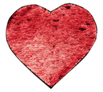 Патч с Пайетками самоклейка Сердце 19x22см (Красный/Белый)