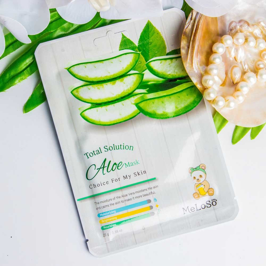 MeLoSo. Тканевая маска с алоэ Total Solution Aloe Mask