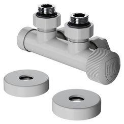 Узел нижнего подключения термостатический угловой Royal Thermo Design Pro 15мм М30х1,5 (Белый)