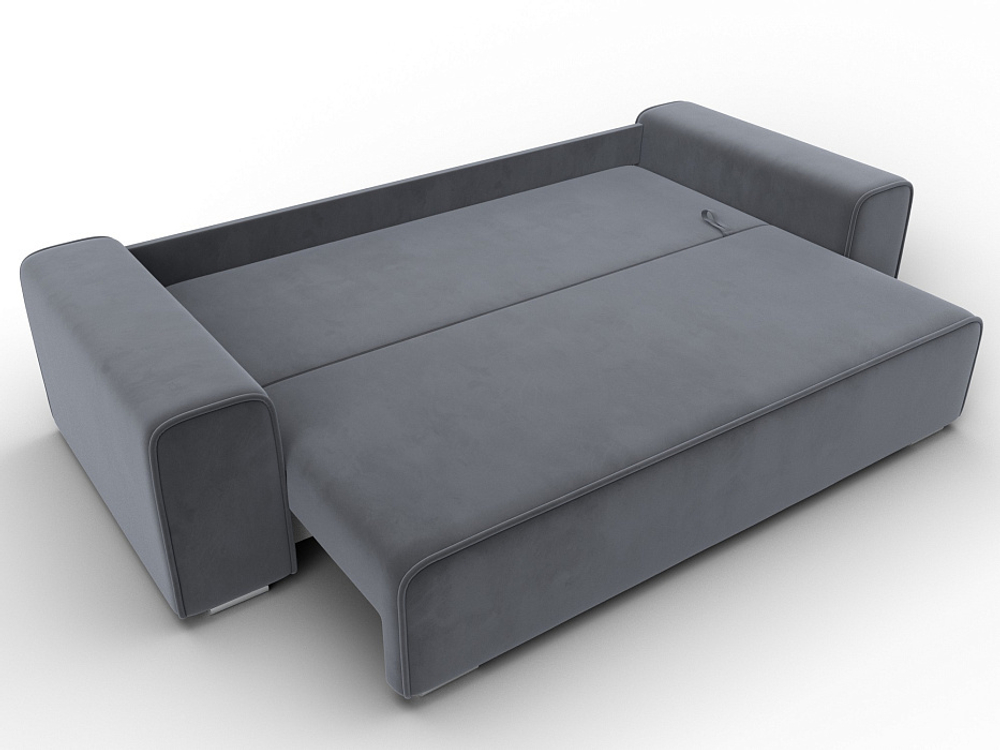 Диван прямой Лига-029, ВЕЛЮР Серый
