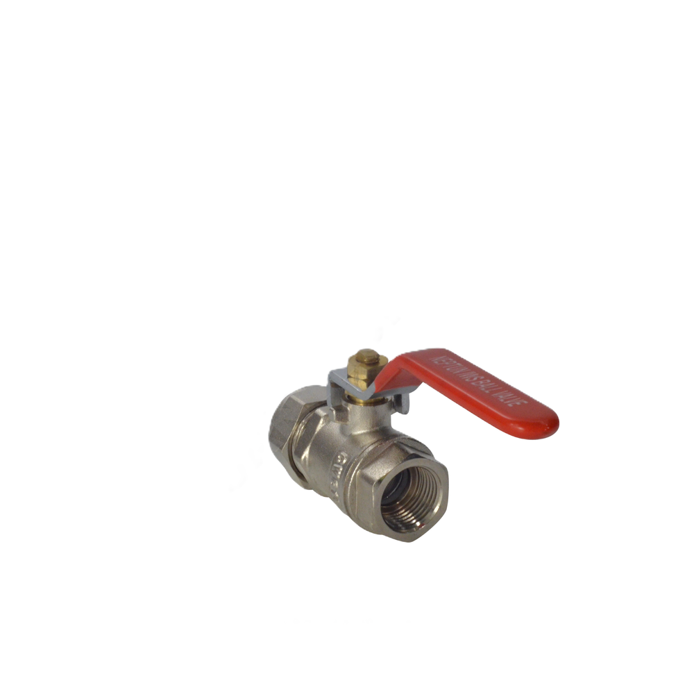 Кран шаровой латунь Ду 15х1/2" Ру50 ВР/обжим рычаг красный STAHLMANN SVLF1501/2NEF