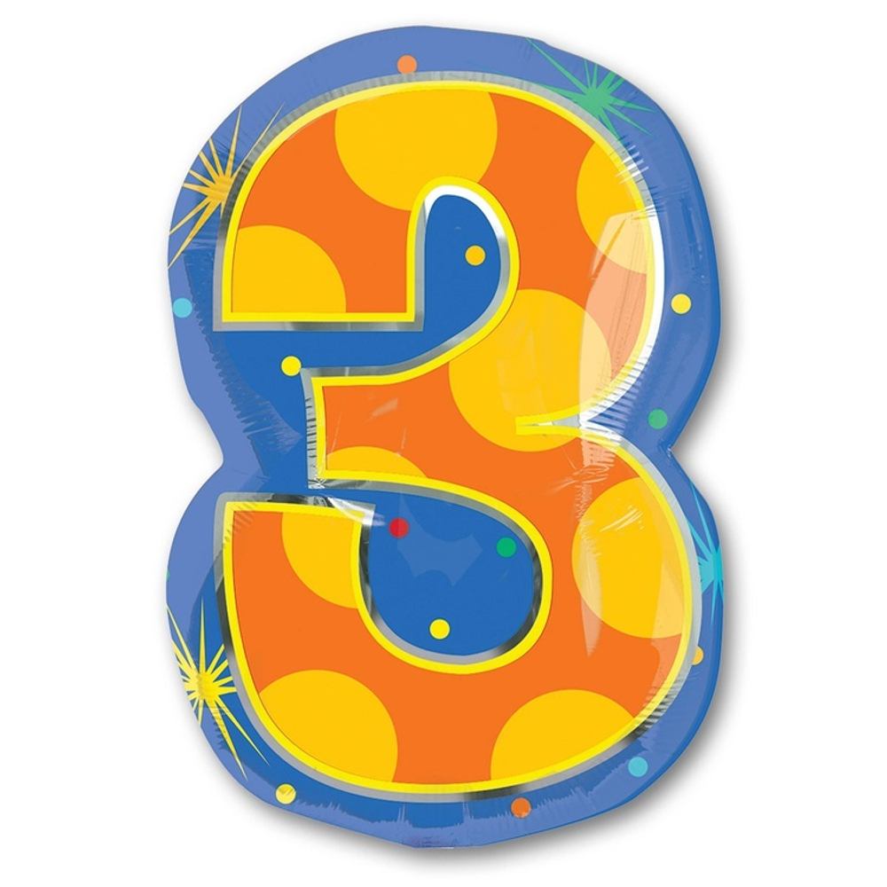 А ЦИФРА 3 ФИГУРА Мульти 50 см.