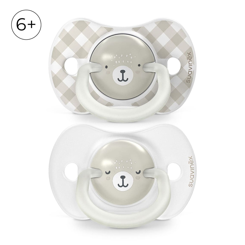 Набор пустышек Suavinex Night&Day Wild бежевый 6-18 мес, 2 шт