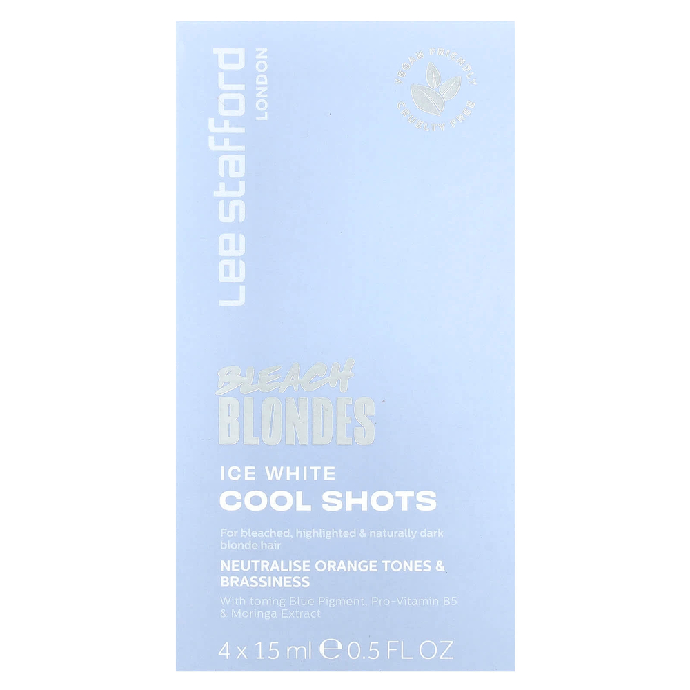 Lee Stafford, Bleach Blondes, Cool Shot, отбеливающий, 4 пакетика, 15 мл (0,5 жидк. унции)