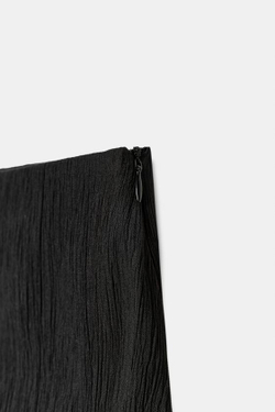 ZARA ШИРОКИЕ БРЮКИ С ПЛАТКОМ, ЧЕРНЫЙ