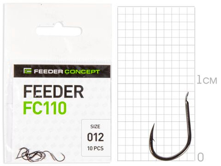 Крючки FC FEEDER, серия FC110, №12, уп. 10шт