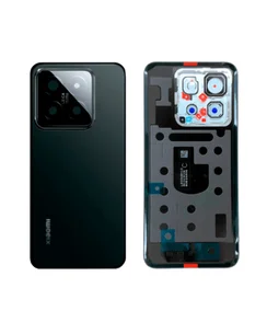 Задняя крышка для Xiaomi Mi 14 (Черная) со стеклом камеры