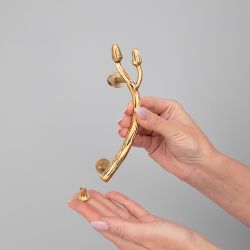 Ручка мебельная скоба Орхидея правая Античное серебро