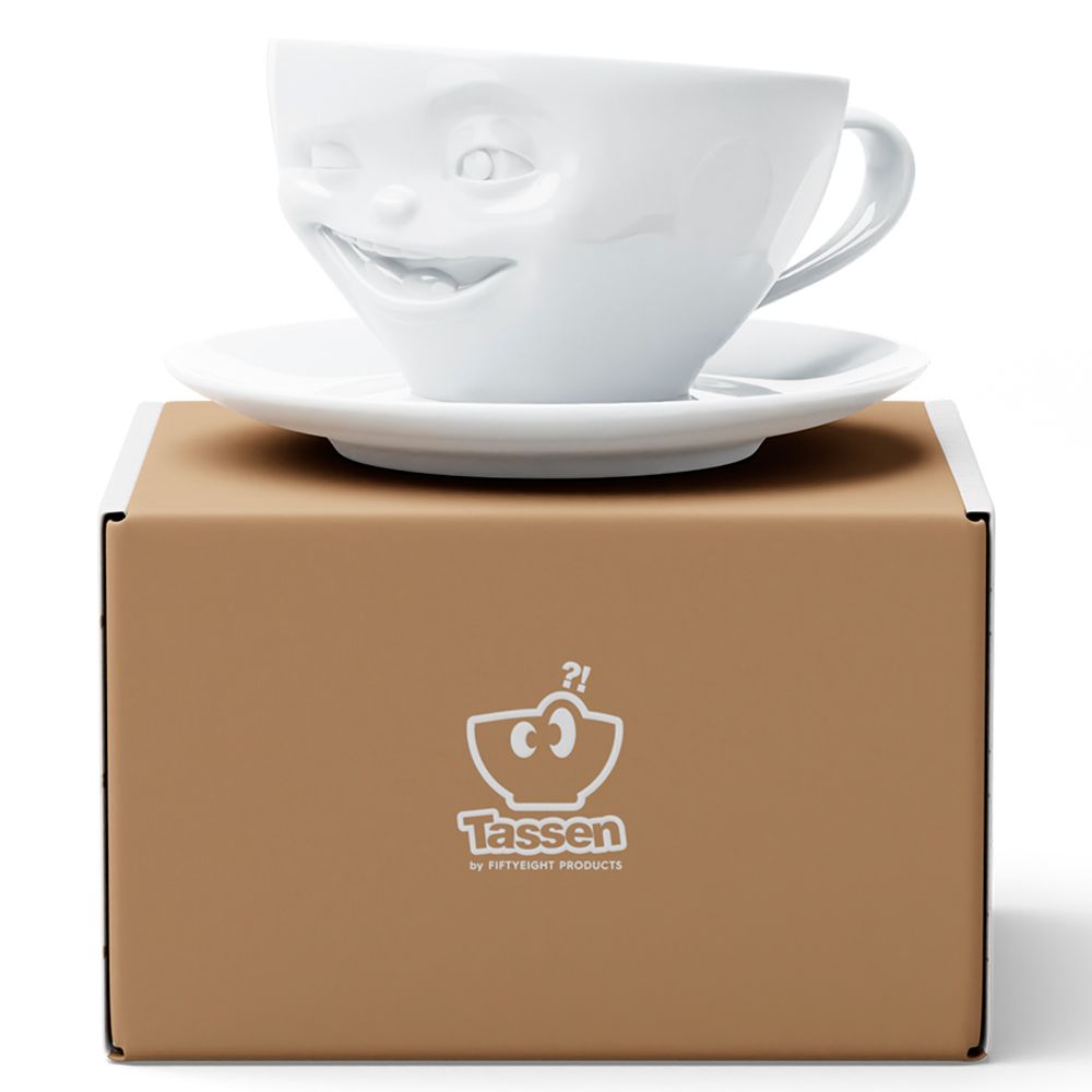 Чайная пара Winking, 200 мл, белая