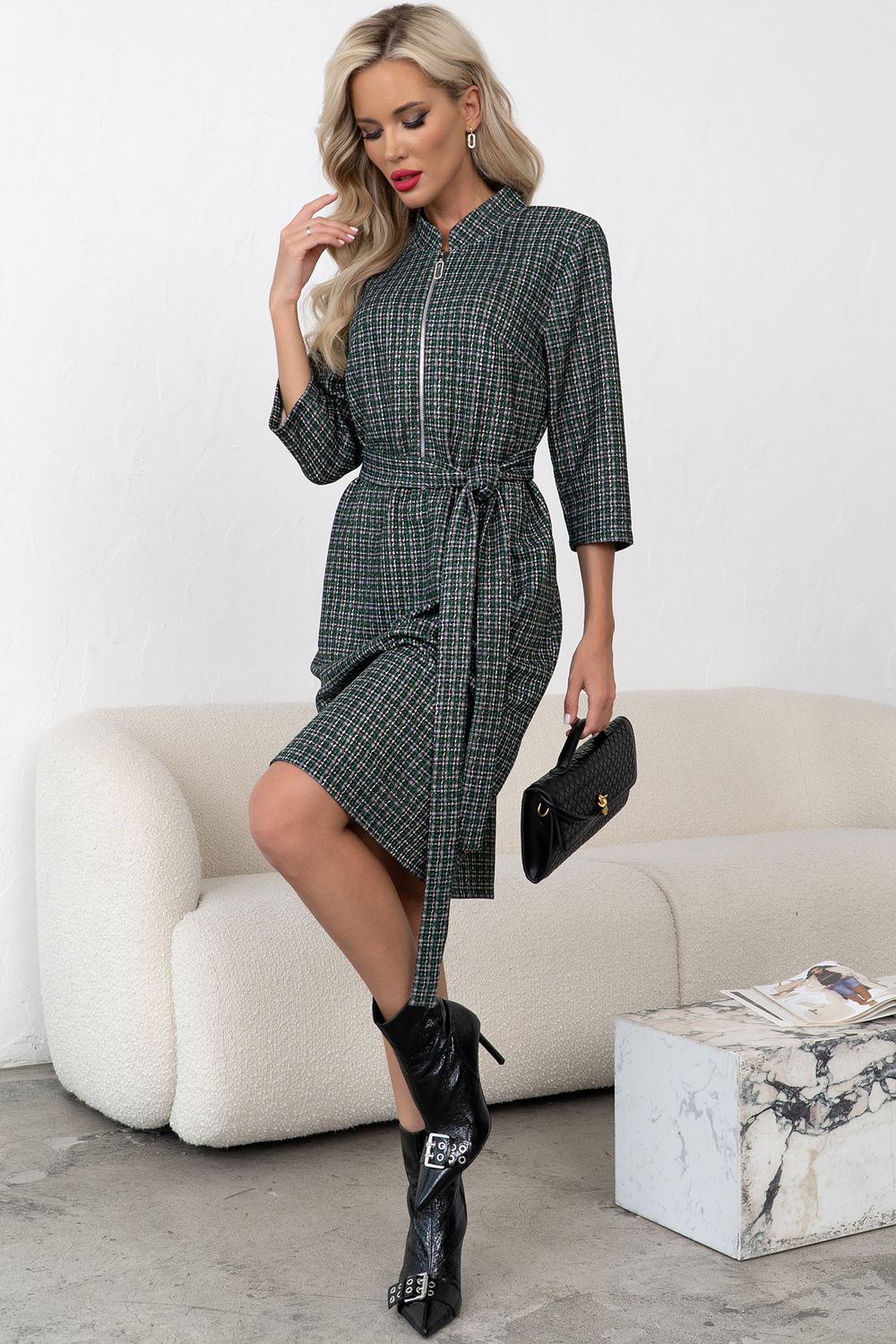 Платье Милана (зеленый/серый) Р11-1248 Nikol