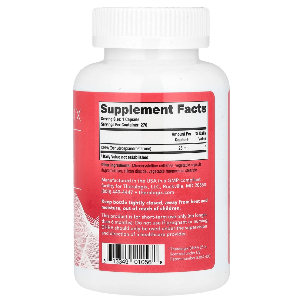Theralogix, ДГЭА 25, 270 капсул (25 мг в каждой капсуле)