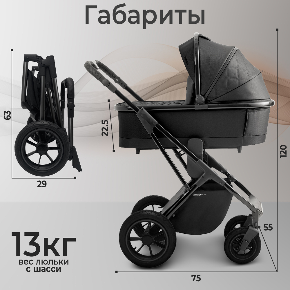 Коляска 2в1 Sweet Baby Massimo Black (Air)
