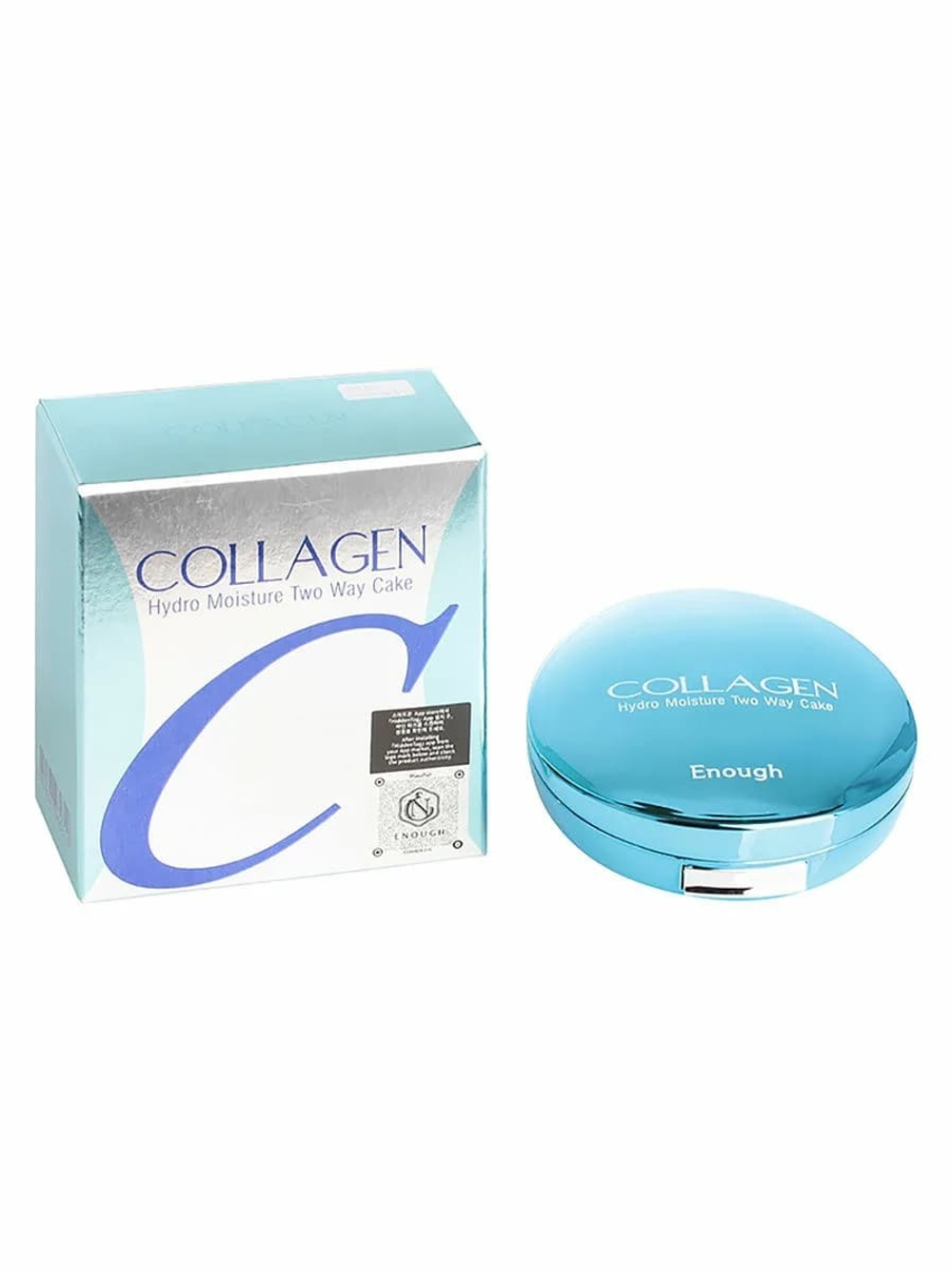 Пудра+запаска Enough Collagen #13 Hydro Moisture Two Way Cake SPF25 PA++ с коллагеном увлажняющая 13 г + 13 г