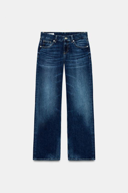 ZARA ДЖИНСЫ TRF WIDE LEG С НИЗКОЙ ПОСАДКОЙ, ИНДИГО