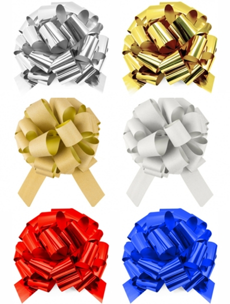 Бант-шар "Классика", 7 см/d-36 см, пластик цвета в ассортименте красный/синий/серебро/золото