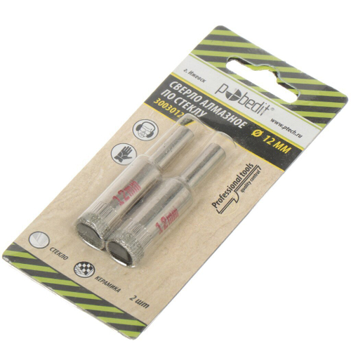 Сверло алмазное 12мм труб. по стеклу Политех 3003012