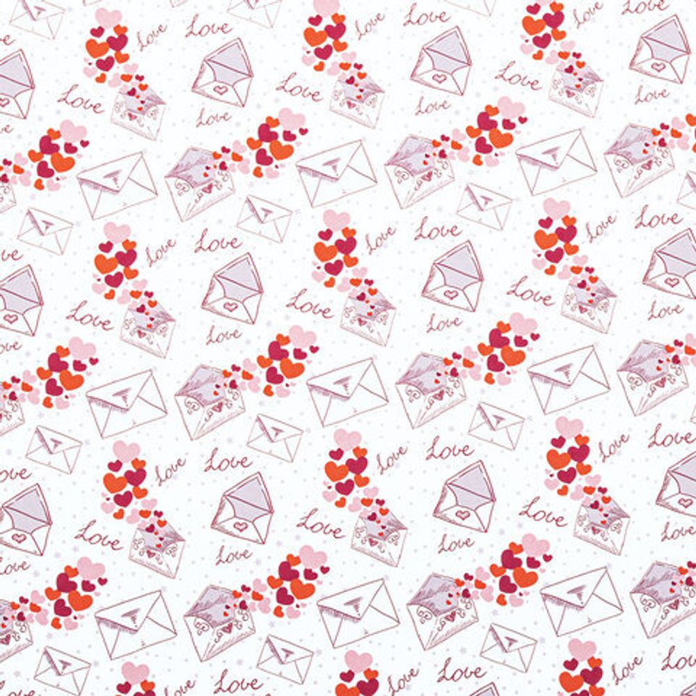 Бумага упаковочная "Love Story", 70x100 см, 10 дизайнов ассорти, ЗОЛОТАЯ СКАЗКА, 591916, 1шт