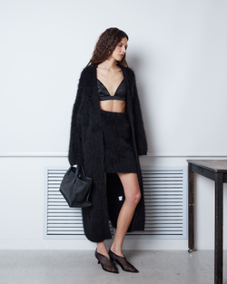 Юбка мини из альпака черный