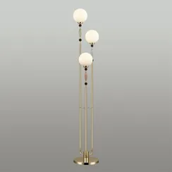 5405/3F MODERN ODL_EX24 179 золотой/корич./голубой/зеленый/белый матов./металл/керамика/стекло Торшер E14 3*40W PALLE