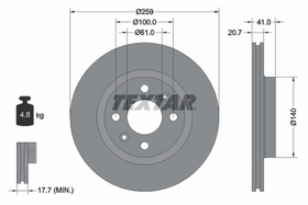 TEXTAR - 92292103-TET - Brake Disc