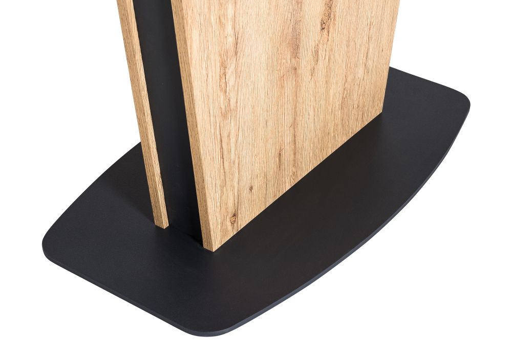 Стол на тумбе Теон 140(180)х80х76 графит / дуб антор натуральный