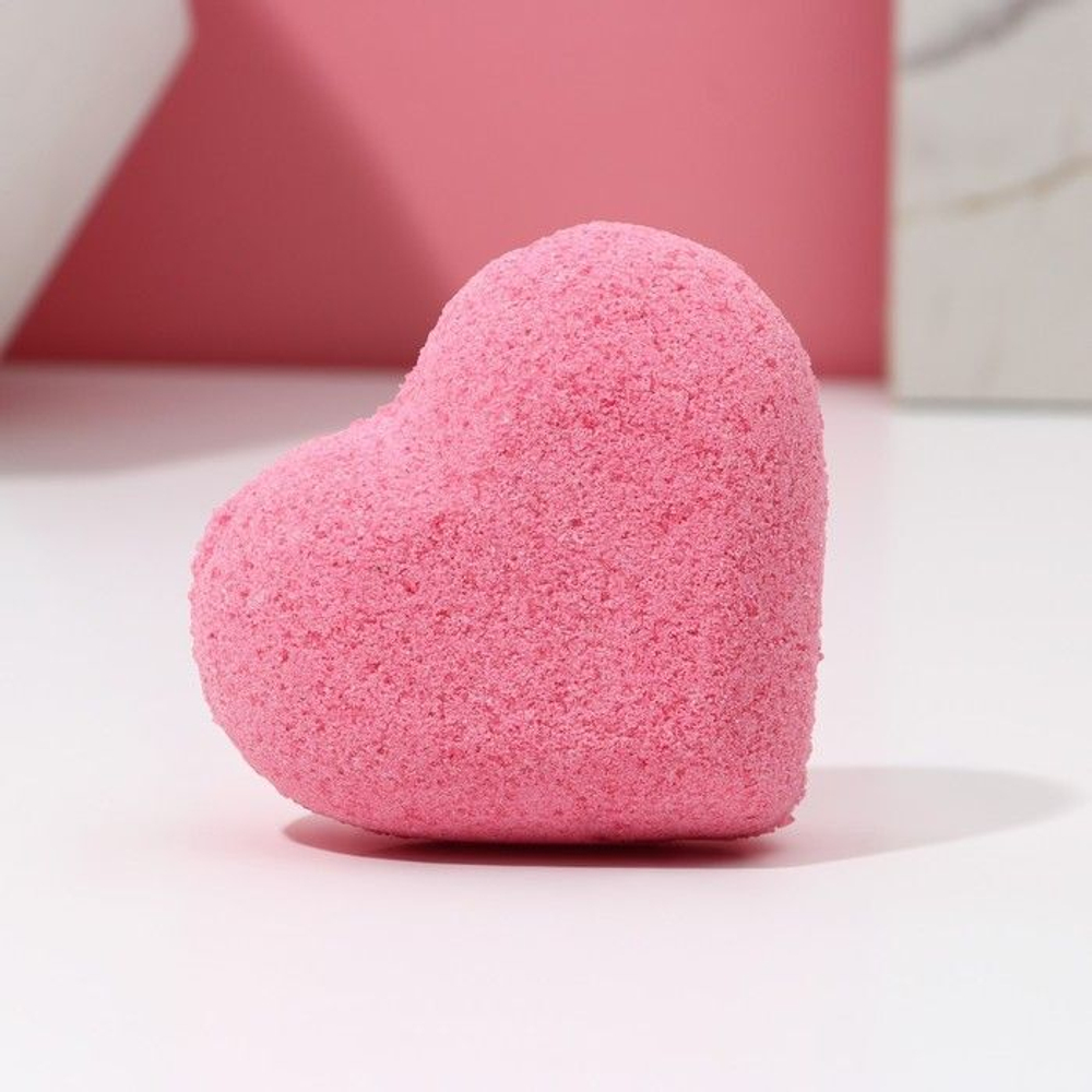 Бомбочка для ванны в форме сердца «С 8 марта!» с ароматом розы - 130 гр.