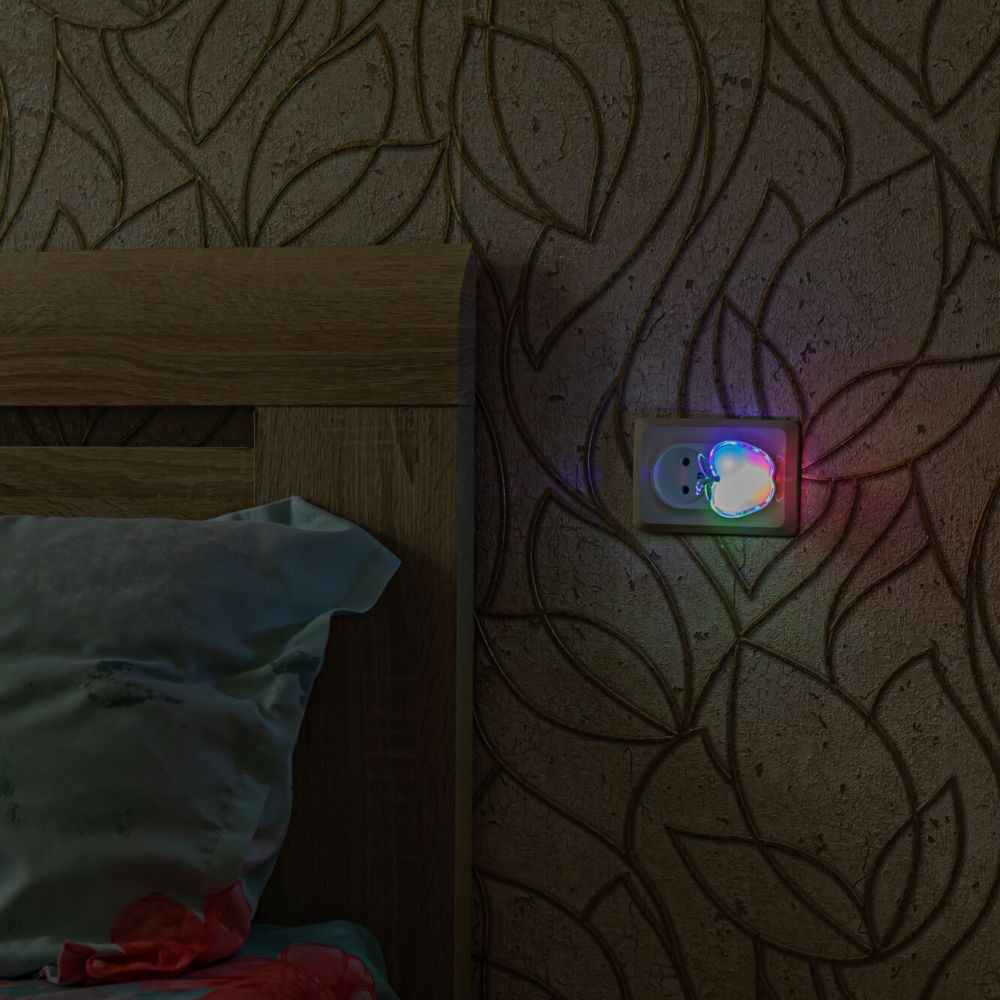 DTL-308-Яблоко-RGB-3LED-0.5W Светильник-ночник. Без выключателя. Блистер