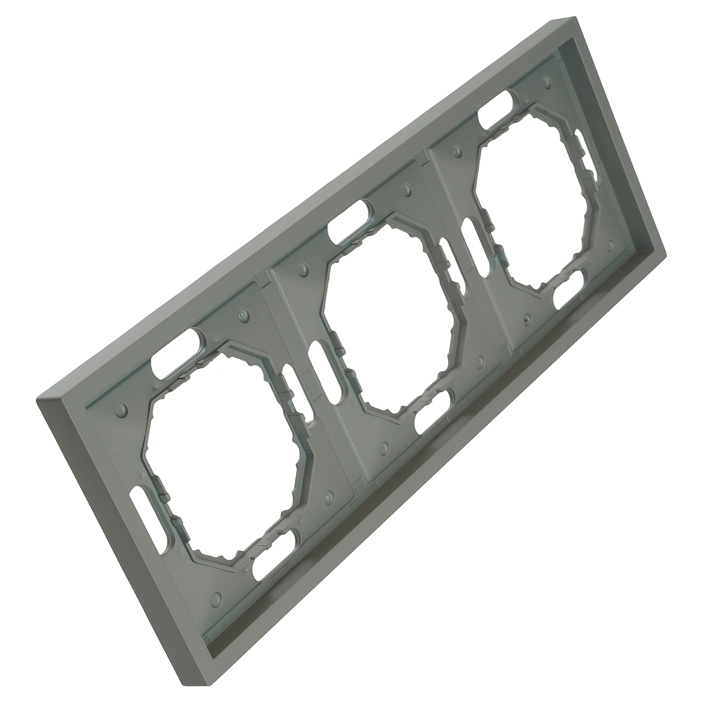 Рамка STEKKER, PFR00-5003-10 3-местная, серия Эмили, платиново-серый, soft touch 49964