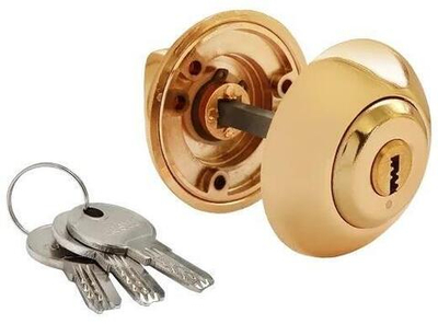 Завертка с ключевым цилиндром MH-CYL золото