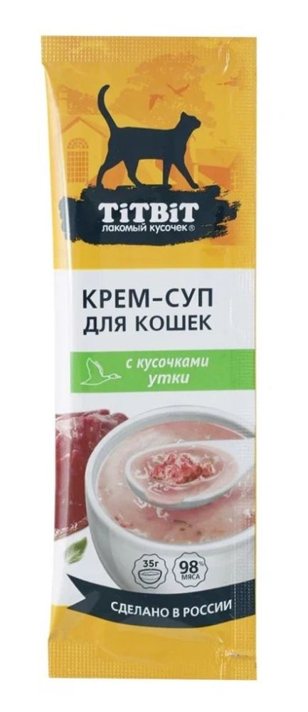 Крем-суп TITBIT для кошек с кусочками утки - 35 гр