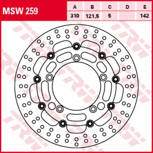 Диск тормозной TRW MSW259