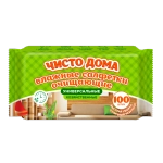 Салфетки влажные ЧИСТО ДОМА хоз. очищающие универсальные 100 шт АКЦИЯ