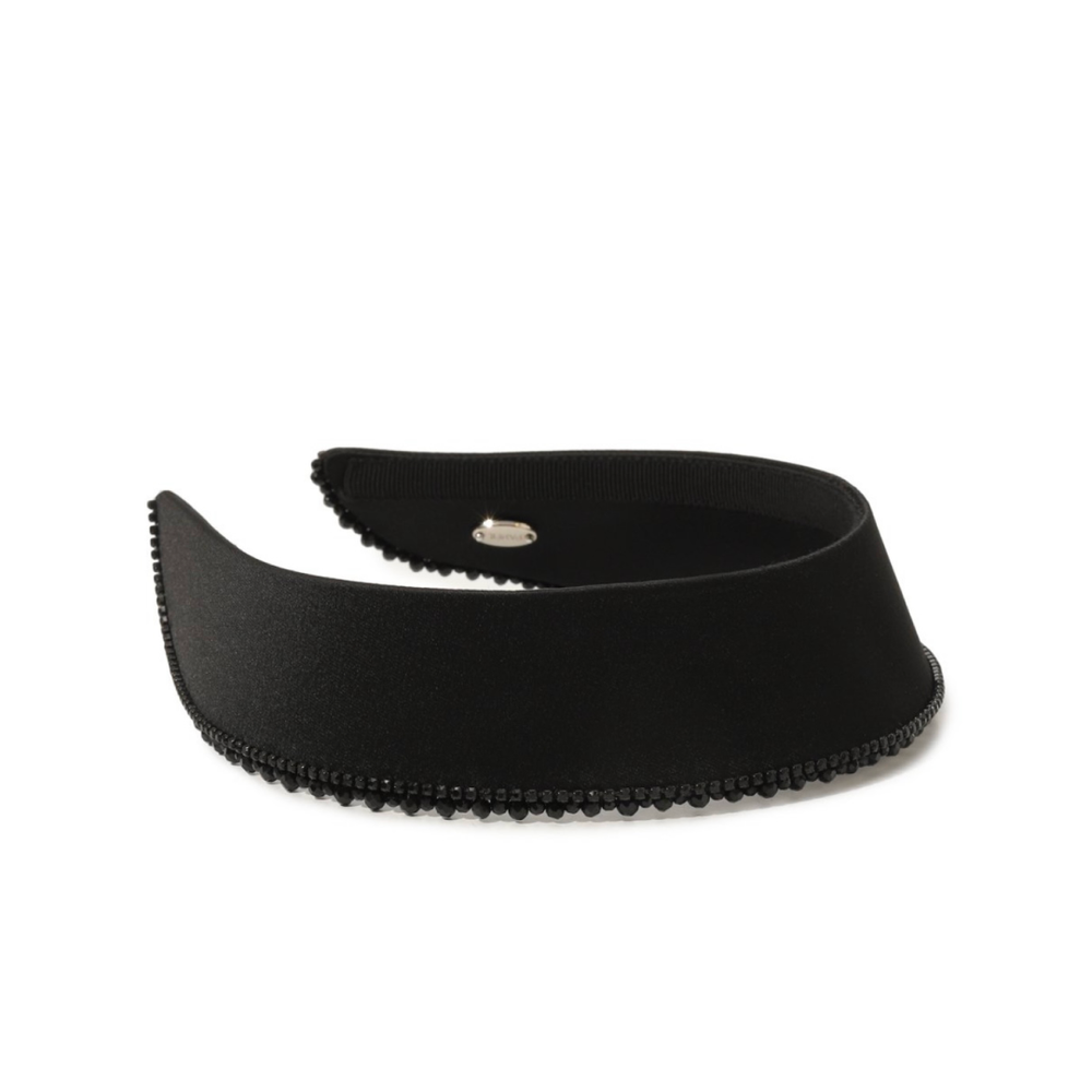 Черный кокошник с декором по верхнему краю