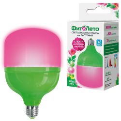 LED-M80-20W-SPSB-E27-FR PLS55GR Лампа светодиодная для растений. IP54. Форма M. матовая. Спектр для рассады и цветения. Картон. TM ФитоЛето
