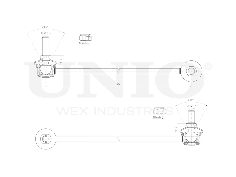 Стойка стабилизатора передняя левая UNIO SSP-50096