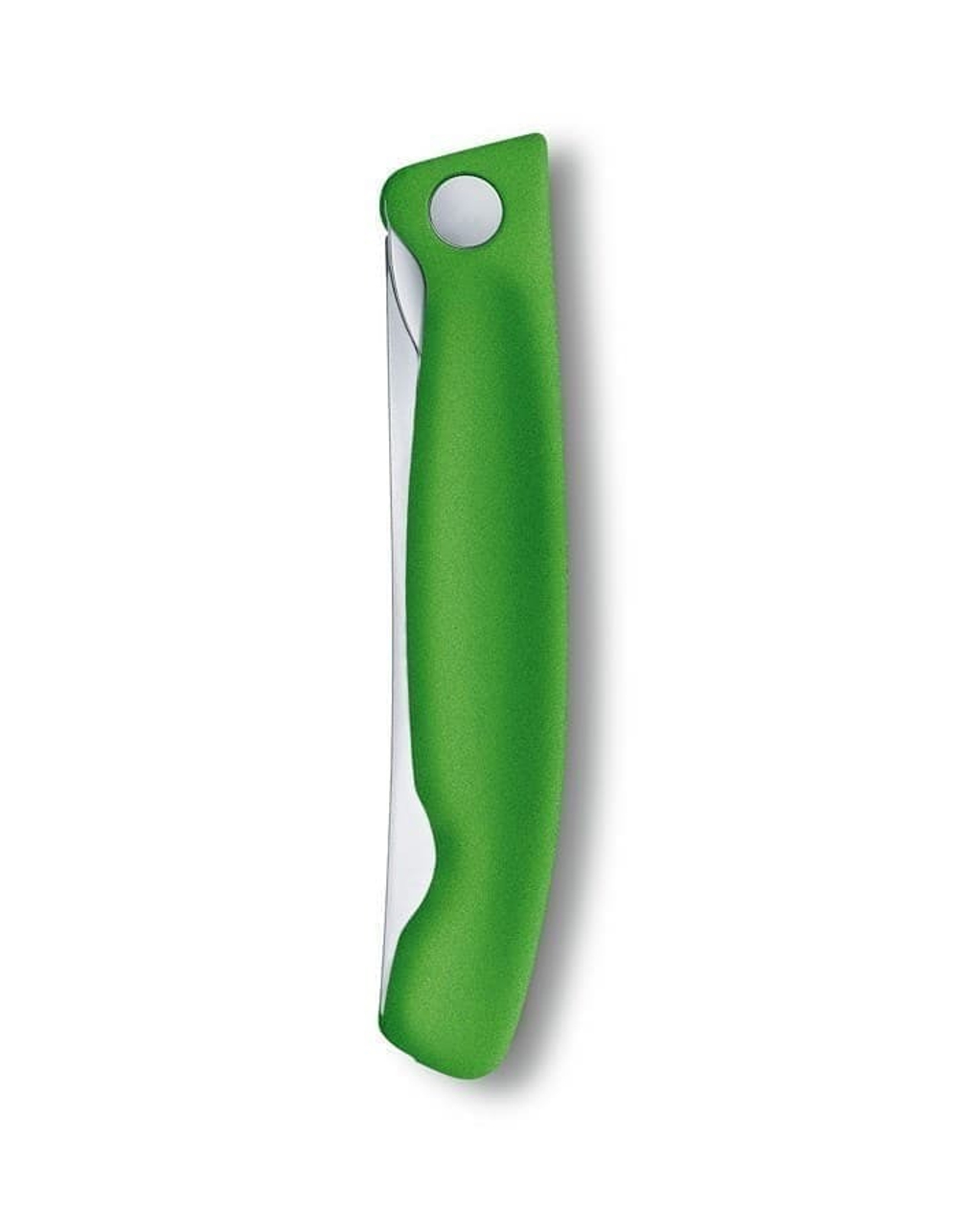 Нож для овощей VICTORINOX SwissClassic, складной, лезвие 11 см с волнистой кромкой, зелёный (6.7836.f4b)